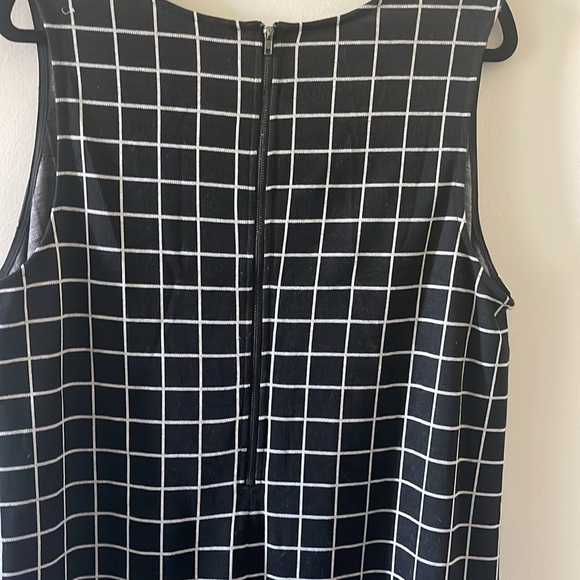 Ava and Viv Black and White Windowpane Midi Dress SZ 2X - Picture 4 of 5